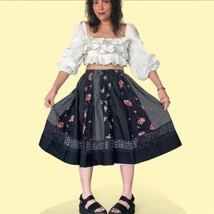 patchwork prairie midi skirt